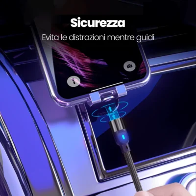 Cavo Connettori Magnetici Ricarica Rapida Dati Type C MicroUsb Lightning 3A 3in1 - 2 Pezzi