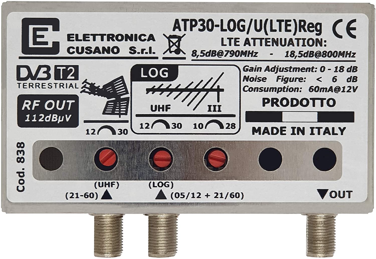 Amplificatore antenna Log Filtro Lte/4G