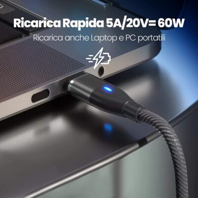 Cavo Usb 6in1 Magnetico TypeC Ricarica Rapida 5A 60W  Lightning Micro Usb I-products - immagine 6