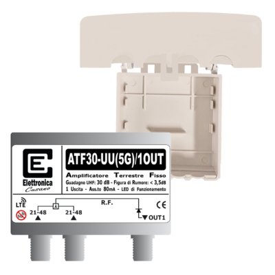<p>Amplificatore TV per antenna 2 ingressi UHF da <strong><span style='color: #e74c3c,'>30dB (Fissi)</span> con filtro 5G</strong> e 1 out con uscita IMD3 da 112dBµV</p>