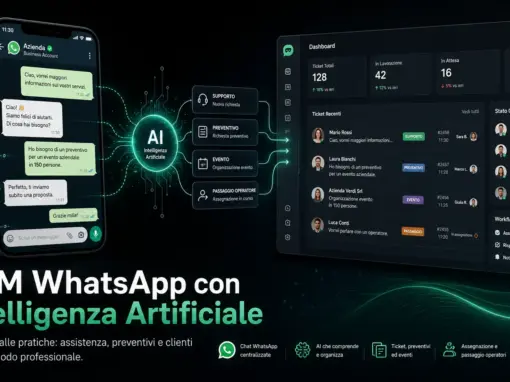 CRM WhatsApp con Intelligenza Artificiale: trasformare le chat in clienti, ticket e pratiche realmente gestibili CRM WhatsApp con Intelligenza Artificiale: trasformare le chat in clienti, ticket e pratiche realmente gestibili